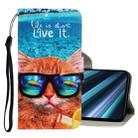 For Sony Xperia XZ5 3D Colored Drawing Horizontal Flip PU Leather Case with Holder & Card Slots & Wallet(Underwater Cat) - 1