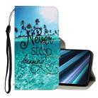 For Sony Xperia XZ5 3D Colored Drawing Horizontal Flip PU Leather Case with Holder & Card Slots & Wallet(Blue Coconut Grove) - 1