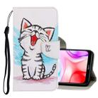 For Xiaomi Redmi 8 3D Colored Drawing Horizontal Flip PU Leather Case with Holder & Card Slots & Wallet(Red Mouth Cat) - 1