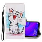 For Xiaomi Redmi 8A 3D Colored Drawing Horizontal Flip PU Leather Case with Holder & Card Slots & Wallet(Red Mouth Cat) - 1