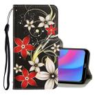 For Xiaomi Redmi 8A 3D Colored Drawing Horizontal Flip PU Leather Case with Holder & Card Slots & Wallet(Red Flower) - 1