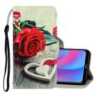 For Xiaomi Redmi 8A 3D Colored Drawing Horizontal Flip PU Leather Case with Holder & Card Slots & Wallet(Red Rose) - 1
