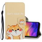 For Xiaomi Redmi Note 7 3D Colored Drawing Horizontal Flip PU Leather Case with Holder & Card Slots & Wallet(Shiba Inu) - 1