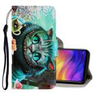 For Xiaomi Redmi Note 7 3D Colored Drawing Horizontal Flip PU Leather Case with Holder & Card Slots & Wallet(Green Eyes) - 1