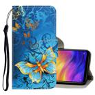 For Xiaomi Redmi Note 7 3D Colored Drawing Horizontal Flip PU Leather Case with Holder & Card Slots & Wallet(Jade Butterfly) - 1