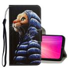 For Xiaomi Redmi Note 8 3D Colored Drawing Horizontal Flip PU Leather Case with Holder & Card Slots & Wallet(Down Jacket Cat) - 1