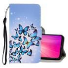 For Xiaomi Redmi Note 8 3D Colored Drawing Horizontal Flip PU Leather Case with Holder & Card Slots & Wallet(Multiple Butterflies) - 1
