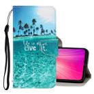 For Xiaomi Redmi Note 8 3D Colored Drawing Horizontal Flip PU Leather Case with Holder & Card Slots & Wallet(Coconut Tree) - 1