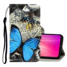 For Xiaomi Redmi Note 8 Pro 3D Colored Drawing Horizontal Flip PU Leather Case with Holder & Card Slots & Wallet(A Butterfly) - 1