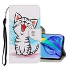 For Huawei Mate 30 3D Colored Drawing Horizontal Flip PU Leather Case with Holder & Card Slots & Wallet(Red Mouth Cat) - 1