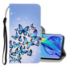 For Huawei Mate 30 3D Colored Drawing Horizontal Flip PU Leather Case with Holder & Card Slots & Wallet(Multiple Butterflies) - 1