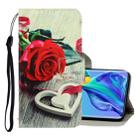 For Huawei Mate 30 Pro 3D Colored Drawing Horizontal Flip PU Leather Case with Holder & Card Slots & Wallet(Red Rose) - 1