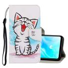 For Huawei P30 Lite 3D Colored Drawing Horizontal Flip PU Leather Case with Holder & Card Slots & Wallet(Red Mouth Cat) - 1