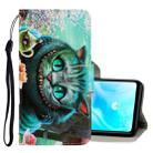 For Huawei P30 Lite 3D Colored Drawing Horizontal Flip PU Leather Case with Holder & Card Slots & Wallet(Green Eyes) - 1