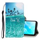 For Huawei P30 Lite 3D Colored Drawing Horizontal Flip PU Leather Case with Holder & Card Slots & Wallet(Coconut Tree) - 1