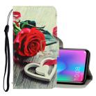 For Huawei Honor 10 Lite 3D Colored Drawing Horizontal Flip PU Leather Case with Holder & Card Slots & Wallet(Red Rose) - 1