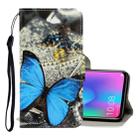 For Huawei Honor 10 Lite 3D Colored Drawing Horizontal Flip PU Leather Case with Holder & Card Slots & Wallet(A Butterfly) - 1