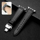 Butterfly Clasp  Top Layer Cowhide Leather Strap Watch Band For Apple Watch Series 8&7 41mm / SE 2&6&SE&5&4 40mm / 3&2&1 38mm(Black) - 1