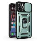 For iPhone 13 Sliding Camera Cover Design Precise Hole TPU+PC Protective Case(Dark Green) - 1