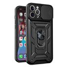 For iPhone 13 Sliding Camera Cover Design Precise Hole TPU+PC Protective Case(Black) - 1