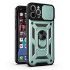 For iPhone 13 Pro Sliding Camera Cover Design Precise Hole TPU+PC Protective Case (Dark Green) - 1