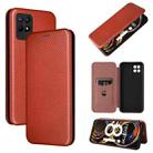 For OPPO Realme 8i Carbon Fiber Texture Horizontal Flip TPU + PC + PU Leather Case with Card Slot(Brown) - 1