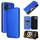 For OPPO Realme 8i Carbon Fiber Texture Horizontal Flip TPU + PC + PU Leather Case with Card Slot(Blue) - 1