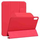 For iPad mini 6 Horizontal Flip Ultra-thin Fixed Buckle Magnetic PU Tablet Case With Three-folding Holder & Sleep / Wake-up Function(Red) - 1