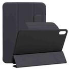 For iPad mini 6 Horizontal Flip Ultra-thin Fixed Buckle Magnetic PU Tablet Case With Three-folding Holder & Sleep / Wake-up Function(Black) - 1