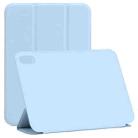 For iPad mini 6 Horizontal Flip Ultra-thin Double-sided Clip Non-buckle Magnetic PU Tablet Case With Three-folding Holder & Sleep / Wake-up Function(Sky Blue) - 1