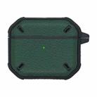 Armor Litchi Texture Earphone Protective Case with Hook for AirPods 3(Dark Green) - 1