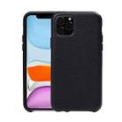 For iPhone 11 Litchi Texture Cowhide Leather Back Cover Semi-wrapped Shockproof Case (Black) - 1