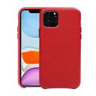 For iPhone 11 Litchi Texture Cowhide Leather Back Cover Semi-wrapped Shockproof Case (Red) - 1