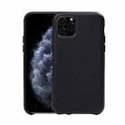 For iPhone 11 Pro Litchi Texture Cowhide Leather Back Cover Semi-wrapped Shockproof Case (Black) - 1