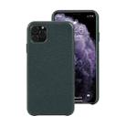 For iPhone 11 Pro Litchi Texture Cowhide Leather Back Cover Semi-wrapped Shockproof Case (Dark Green) - 1