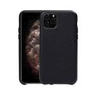 For iPhone 11 Pro Max Litchi Texture Cowhide Leather Back Cover Semi-wrapped Shockproof Case (Black) - 1