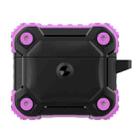 King Chariot Series Two-color TPU Tri-proof Earphone Protective Case with Hook for AirPods 3(Purple + Black) - 1