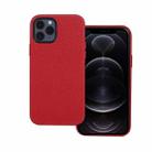 For iPhone 12 / 12 Pro Litchi Texture Cowhide Leather Back Cover Full-wrapped Shockproof Case(Red) - 1