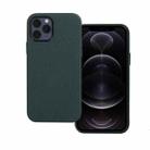 For iPhone 12 / 12 Pro Litchi Texture Cowhide Leather Back Cover Full-wrapped Shockproof Case(Green) - 1