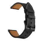 For Samsung Galaxy Watch 42mm Leather Watch Band(Black) - 1