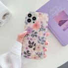 Painted Pattern Shockproof TPU Protective Case For iPhone 13 Pro(Purple Flower) - 1