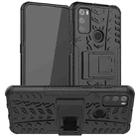 For Alcatel 3L (2021) Tire Texture Shockproof TPU+PC Protective Case with Holder(Black) - 1