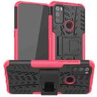 For Alcatel 3L (2021) Tire Texture Shockproof TPU+PC Protective Case with Holder(Pink) - 1