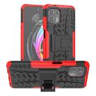 For Motorola Edge 20 Lite Tire Texture Shockproof TPU+PC Protective Case with Holder(Red) - 1