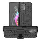 For Motorola Edge 20 Lite Tire Texture Shockproof TPU+PC Protective Case with Holder(Black) - 1