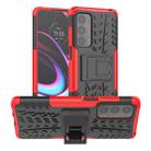 For Motorola Edge (2021) Tire Texture Shockproof TPU+PC Protective Case with Holder(Red) - 1
