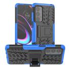 For Motorola Edge (2021) Tire Texture Shockproof TPU+PC Protective Case with Holder(Blue) - 1