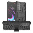 For Motorola Edge (2021) Tire Texture Shockproof TPU+PC Protective Case with Holder(Black) - 1