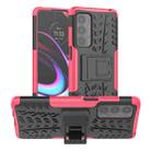 For Motorola Edge (2021) Tire Texture Shockproof TPU+PC Protective Case with Holder(Pink) - 1