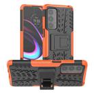 For Motorola Edge (2021) Tire Texture Shockproof TPU+PC Protective Case with Holder(Orange) - 1
